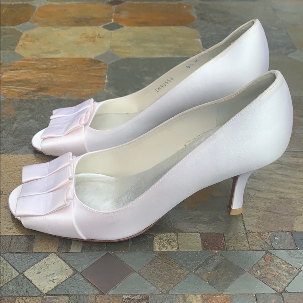 Stuart Weitzman Satin Peep-Toe Pumps